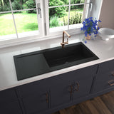 Vidage manuel CUIPD521 pour évier Kümbad YUNA 1 très grand bac 1 égouttoir - Siphon gain de place