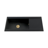 Évier granit noir Kümbad YUNA 1 très grand bac - 1 égouttoir