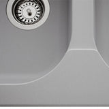 Évier résine gris clair Ewi ZIGGY 2 bacs 1 égouttoir