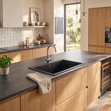 Évier granit noir Schock ZINA 1 grand bac 838x530