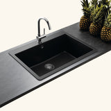 Évier granit noir Schock ZINA 1 grand bac 838x530