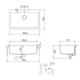 Évier granit noir Schock ZINA 1 grand bac 838x530