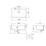 Évier granit blanc Schock ZINA 1 grand bac 838x530
