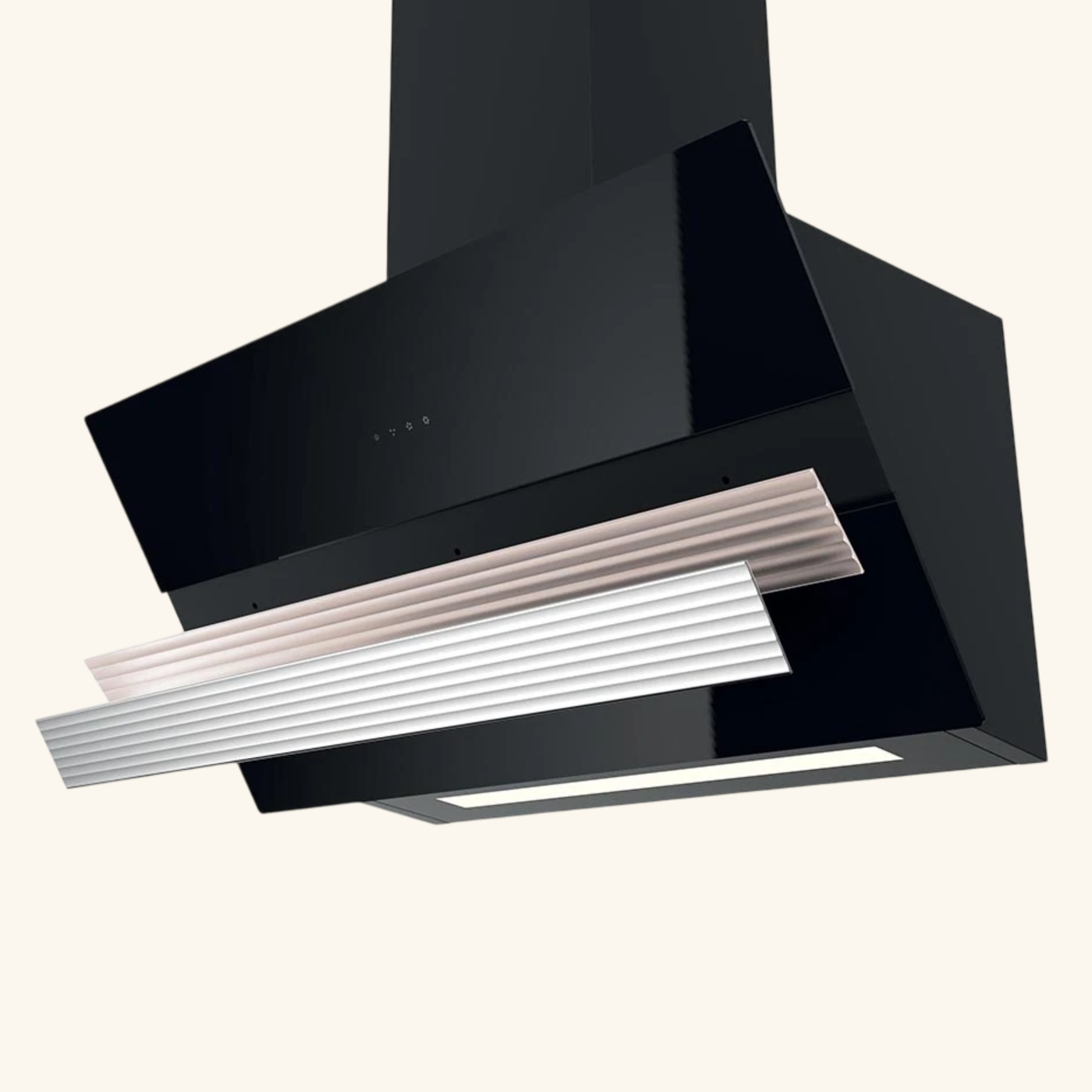 Hotte cuisine verticale Silverline ART verre noir 90 cm