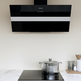 Hotte cuisine verticale Silverline ART verre noir 90 cm