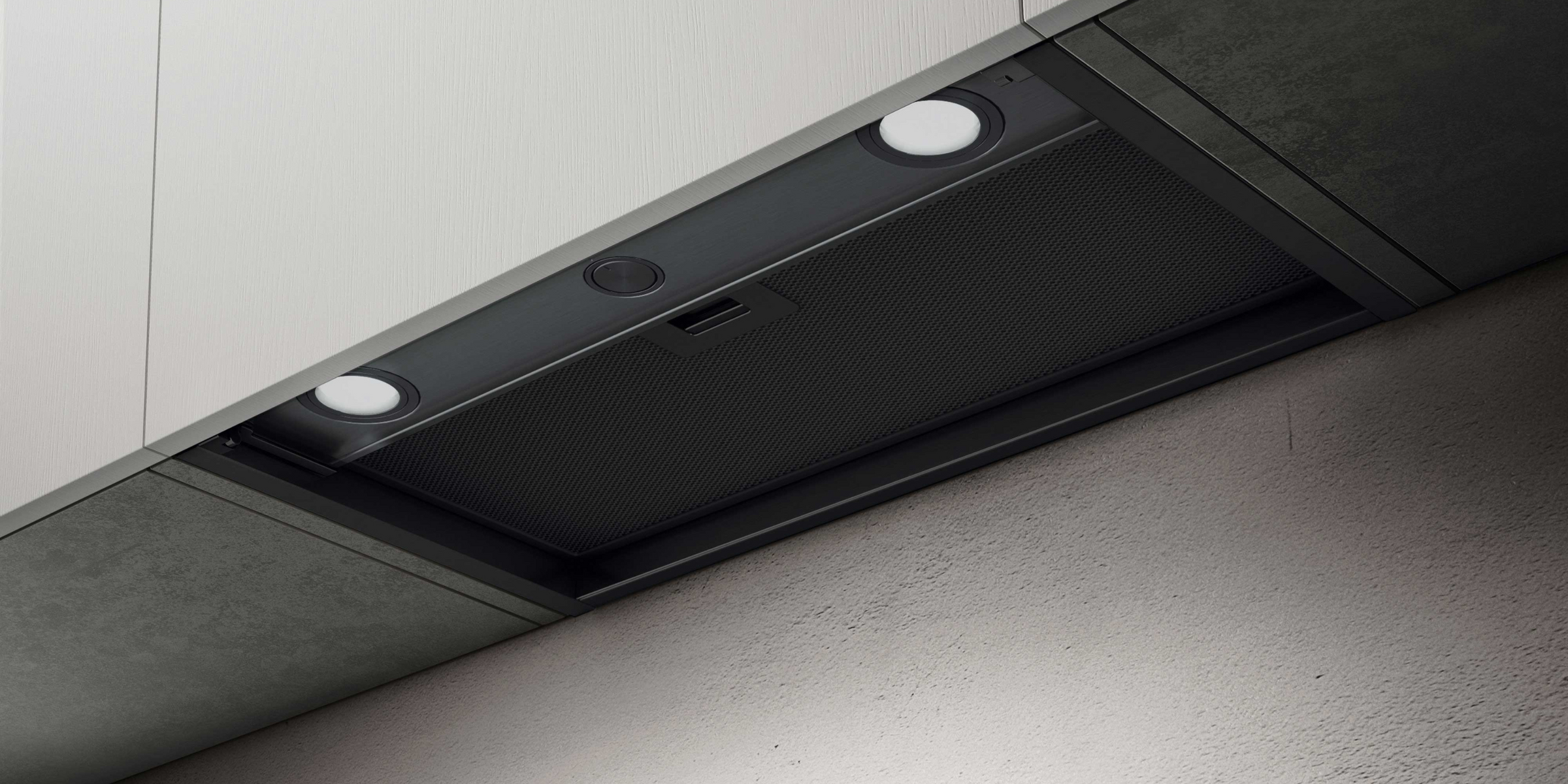 Hotte BOXIN noir mat 90 cm, design moderne et aspiration performante.