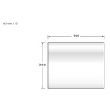 Crédence cuisine fond de hotte verre brillant - Noir l 90 x H 70 cm