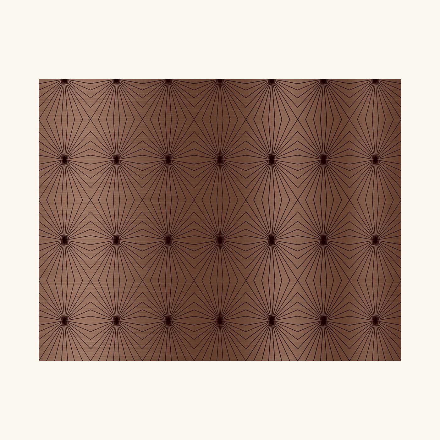 Crédence cuisine fond de hotte aluminium géométrique AYA - Cuivre l 90 x H 70 cm
