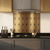Crédence cuisine fond de hotte aluminium géométrique AYA - Doré laiton brossé l 90 x H 70 cm