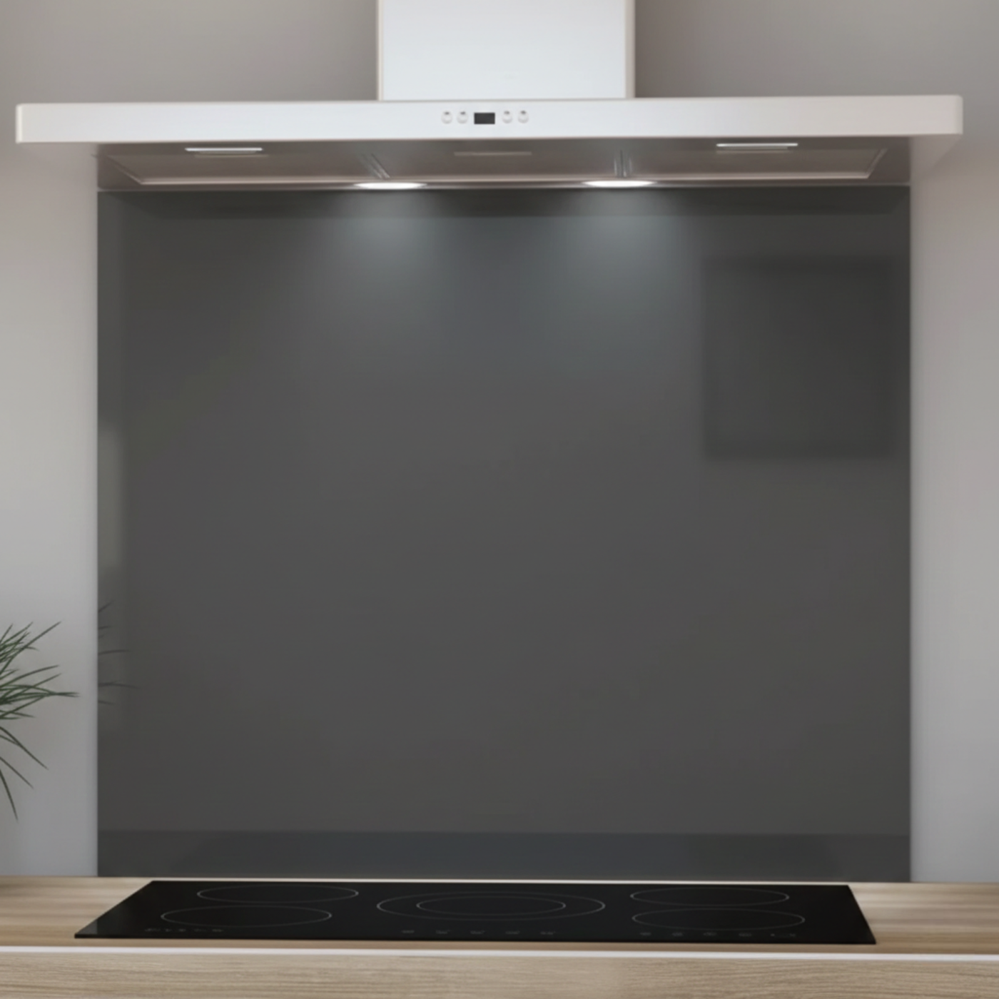 Crédence cuisine fond de hotte verre Premium - Anthracite l 90 x H 70 cm