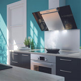 Crédence cuisine fond de hotte Inox - l 60 x H 50 cm