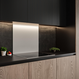 Crédence cuisine fond de hotte verre brillant GLASSY - Blanc l 90 x H 70 cm