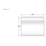 Crédence cuisine fond de hotte verre brillant GLASSY - Blanc l 90 x H 70 cm