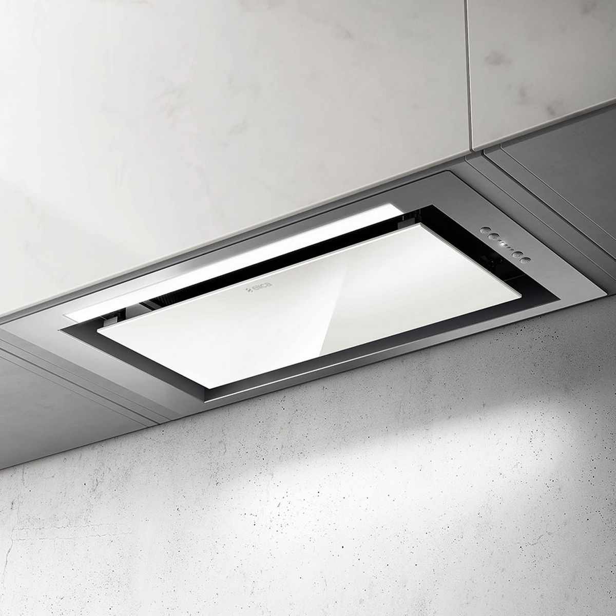 Hotte cuisine Elica encastrable HIDDEN 2.0 verre blanc 60 cm
