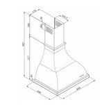 Hotte vintage murale Silverline HORIS beige 90 cm