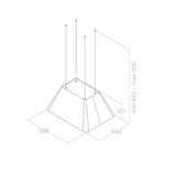 Hotte cuisine Elica îlot IKONA LIGHT inox 60cm