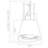 Hotte cuisine Elica suspendue inox blanc JUNO  50 cm - Nouvelle version