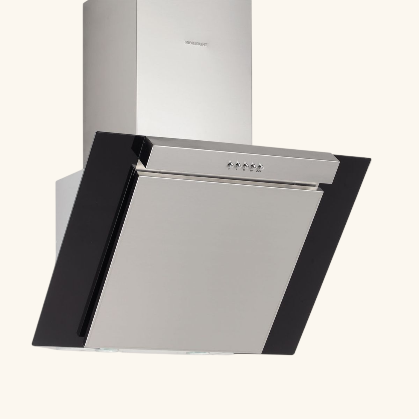 Hotte cuisine murale Silverline KIM inox et verre noir 60 cm