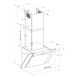 Hotte cuisine murale Silverline KIM inox et verre noir 90 cm