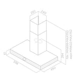 Hotte cuisine Elica murale LOL noire 60 cm