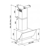 Hotte cuisine verticale Silverline LUKO verre trempé noir 60 cm