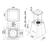 Hotte cuisine Silverline suspendue NEAT noir mat 50 cm