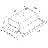 Hotte cuisine Silverline encastrable NUTY inox 60 cm