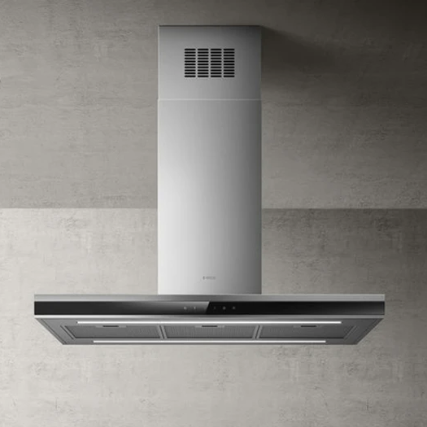 Hotte cuisine murale Elica ADELE ISLAND inox et verre noir