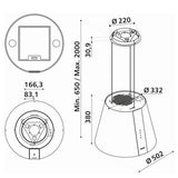 Hotte cuisine en îlot Silverline PURE PLUS argenté 50 cm