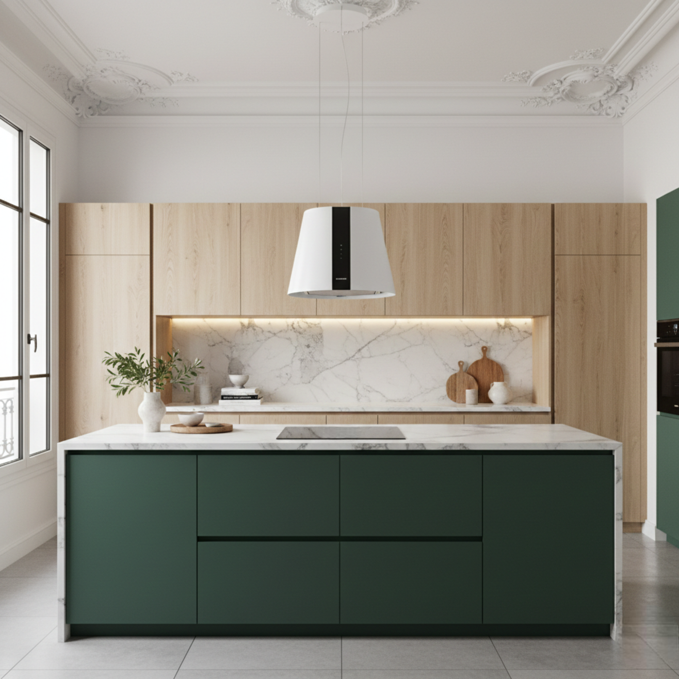 Hotte cuisine en îlot Silverline PURE PLUS blanc mat 50 cm