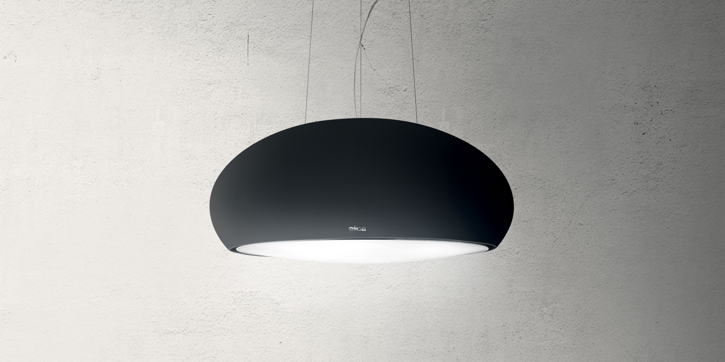Hotte Elica suspendue SEASHELL noir mat 80 cm, style contemporain, aspiration efficace, finition mate élégante