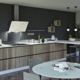 Hotte cuisine murale Silverline STRONG céramique blanc marbré 80 cm