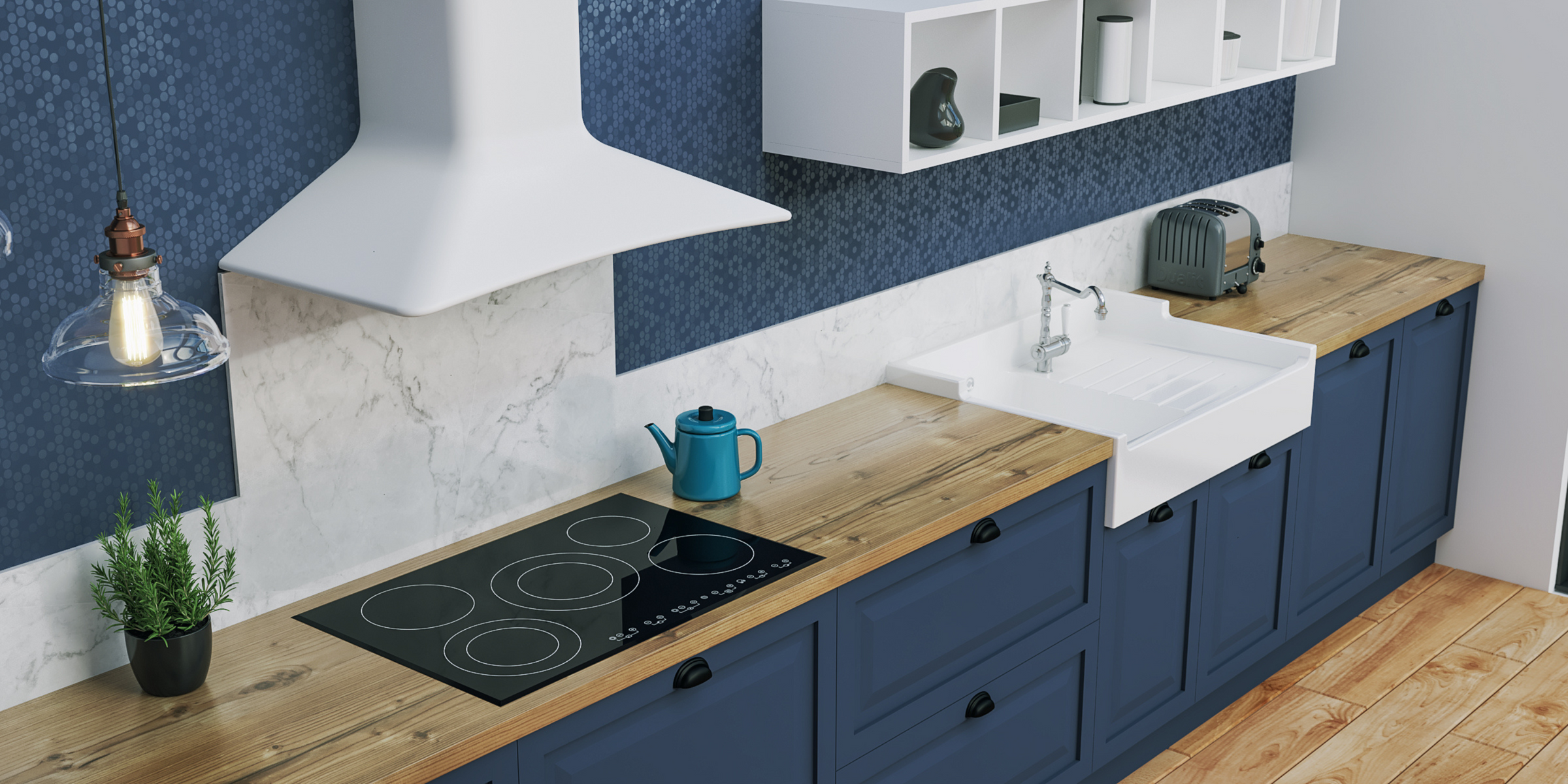 Hotte cuisine Elica murale SWEET blanc - version recyclage
