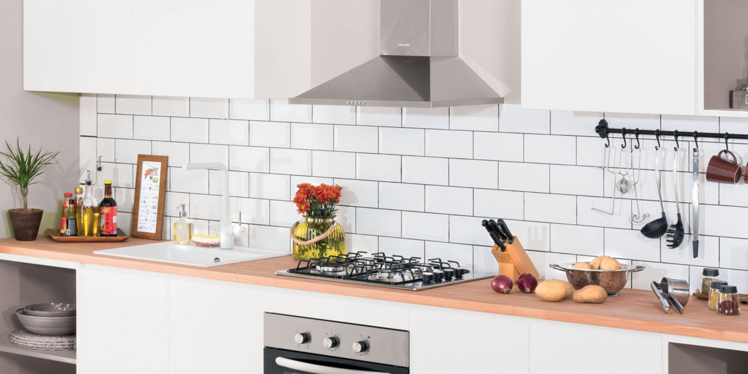 Hotte cuisine murale Silverline TESSY inox 900 (mm)