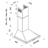 Hotte cuisine murale Silverline TESSY inox 90 cm
