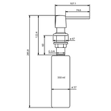 Distributeur savon cuisine encastrable Helika laiton doré