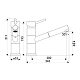 Robinet Douchette Luisina Noir Mat NOAH