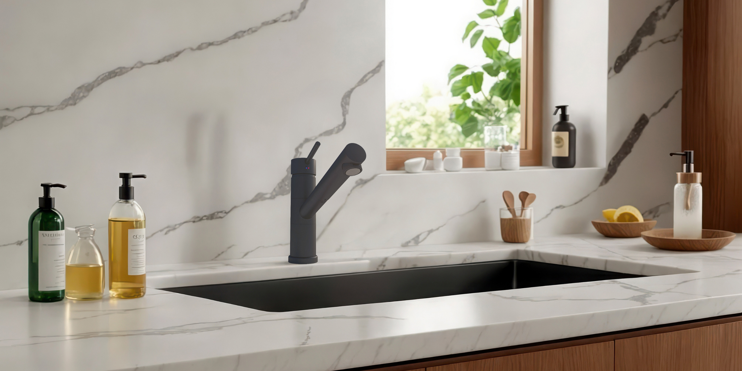 Robinet NOAH Luisina noir mat, modernité et performance dans votre cuisine.