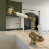 Robinet douchette vintage vieux bronze Chambord ADELIN