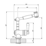 Robinet douchette vintage vieux bronze Chambord ADELIN