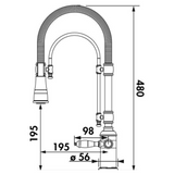 Robinet douchette vintage chromé LUCIEN