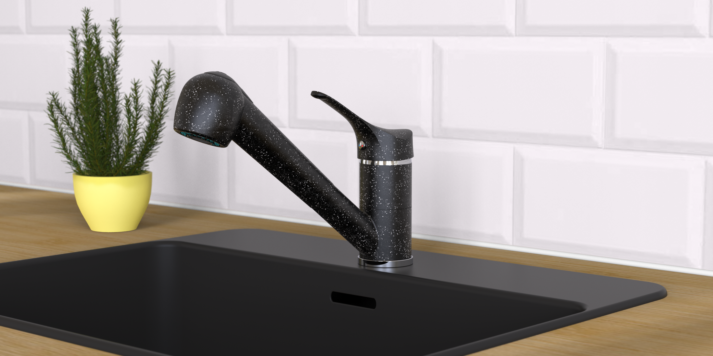 Robinet GRANIT Eisl noir mat, finition mate et douchette pratique.