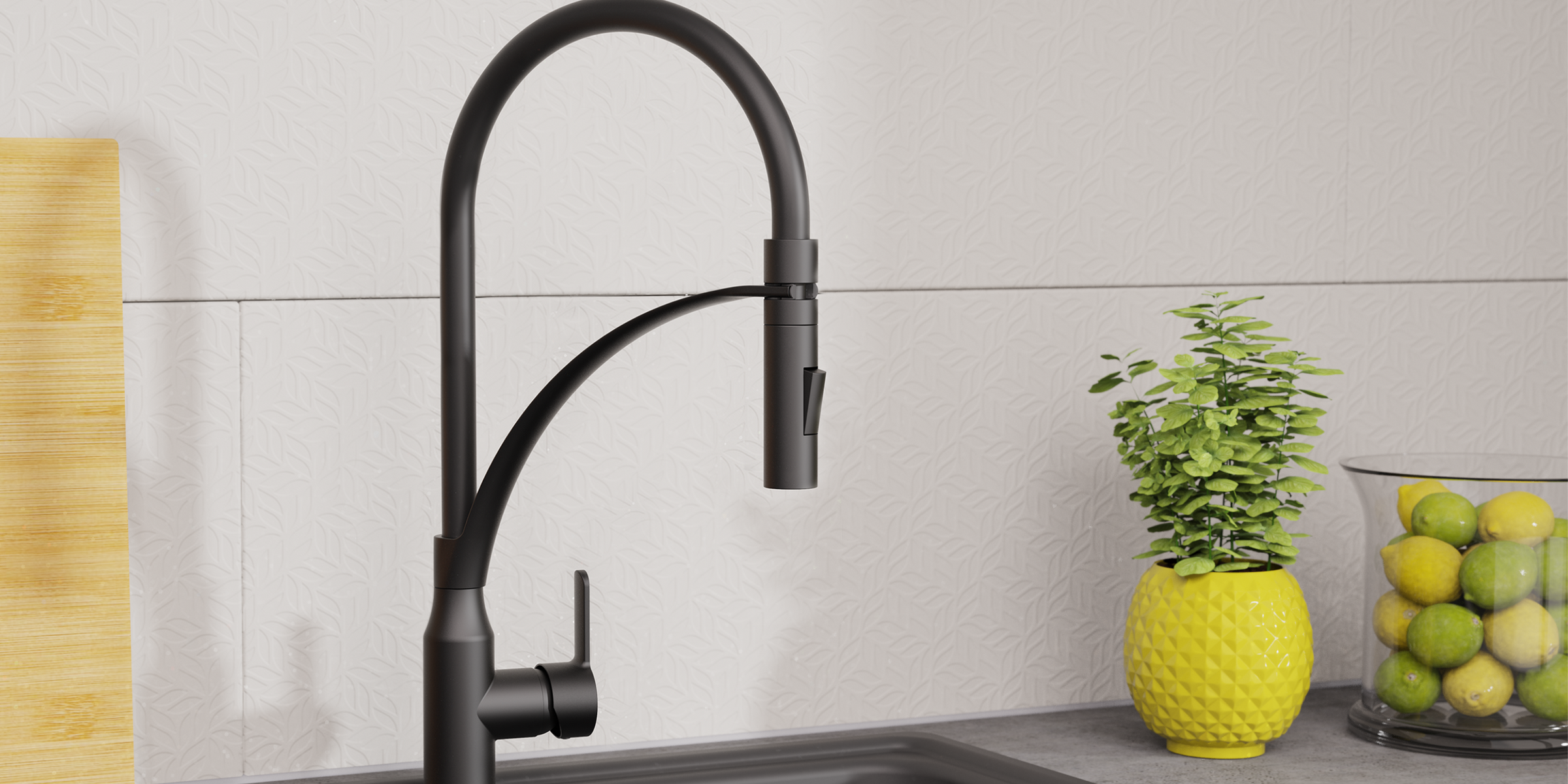 Robinet CARNEO Eisl noir mat, élégance discrète et ergonomie avancée.