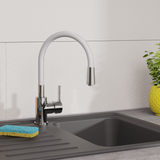 Robinet cuisine gris et chromé Eisl FLEXO