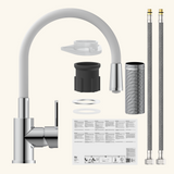 Robinet cuisine gris et chromé Eisl FLEXO