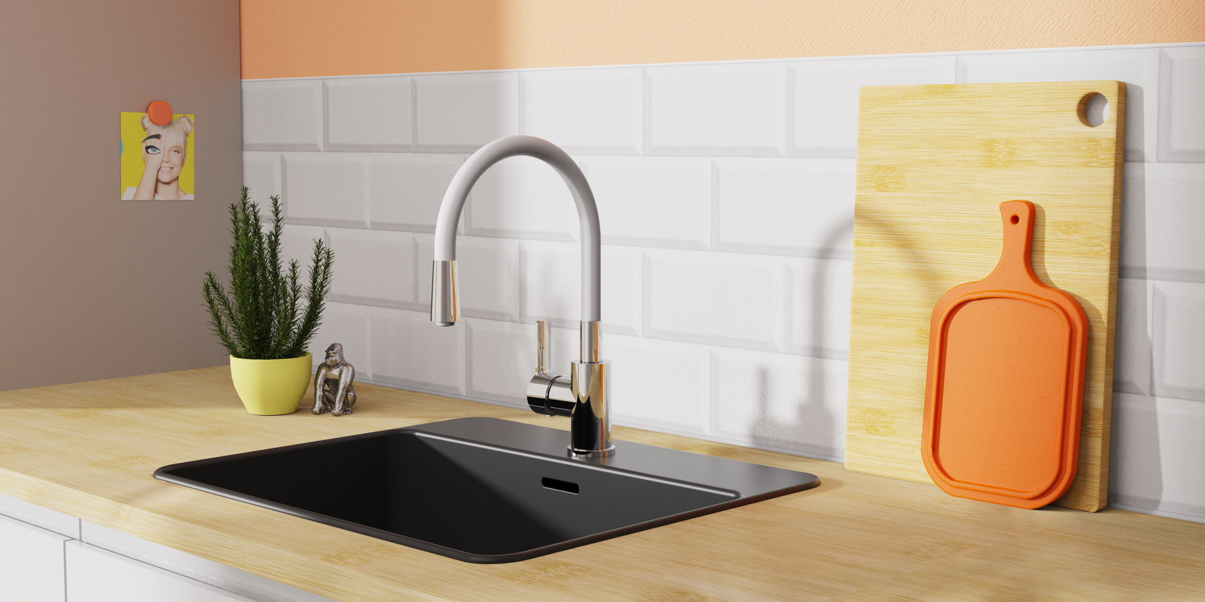 Robinet Eisl FLEXO gris/chromé, flexibilité et design moderne.