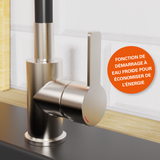 Robinet rabattable noir et inox Eisl FLEXO