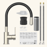 Robinet rabattable noir et inox Eisl FLEXO