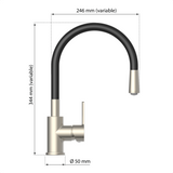 Robinet rabattable noir et inox Eisl FLEXO
