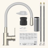 Robinet rabattable gris et inox Eisl FLEXO